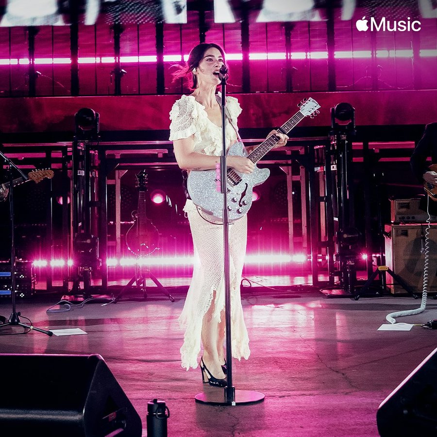 Instagram post by @gracieabramshq for Apple Music. Caption reads: One week of reliving the deluxe tour at Red Rocks....