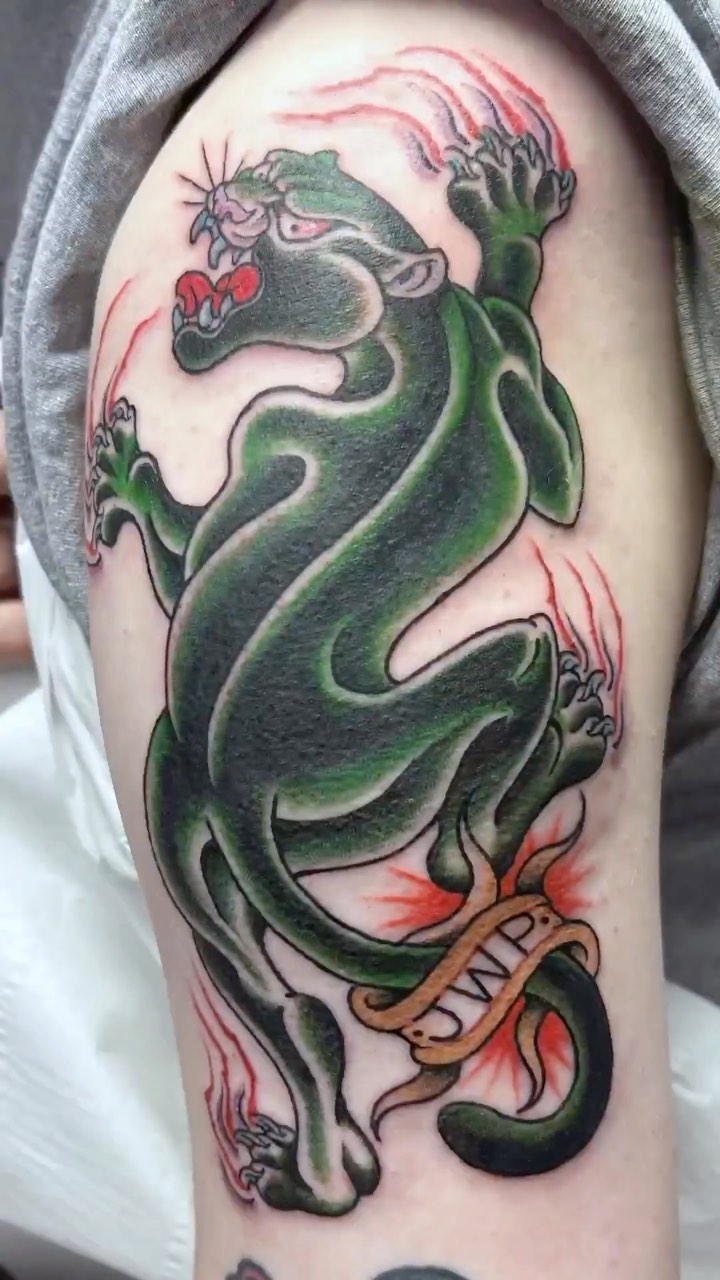 Instagram post by @britpopross for Tattoodo. Caption reads: Biggg thank you to @tattoodo for inviting me to....