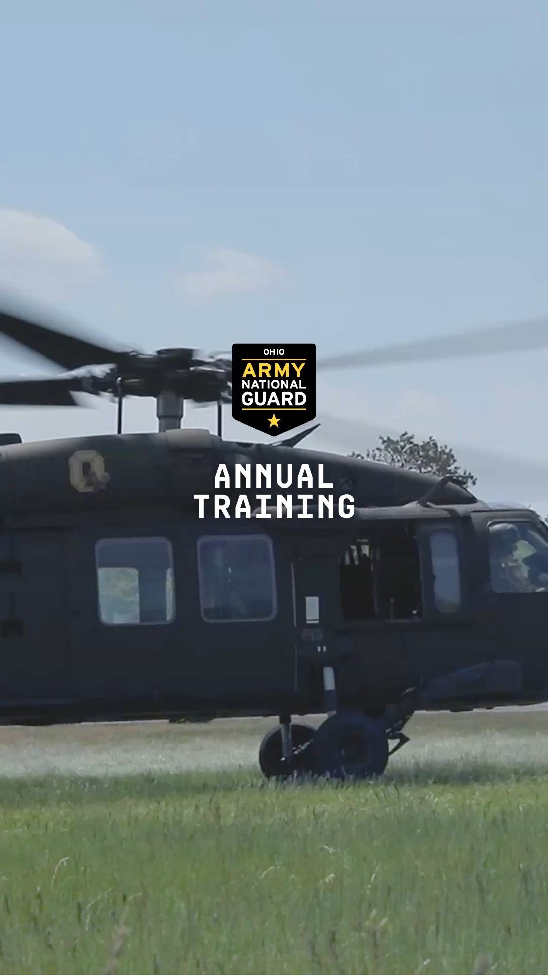 Instagram post by @armyguardohio for National Guard. Caption reads: Hands-on experience, weapons qualifications, and a....