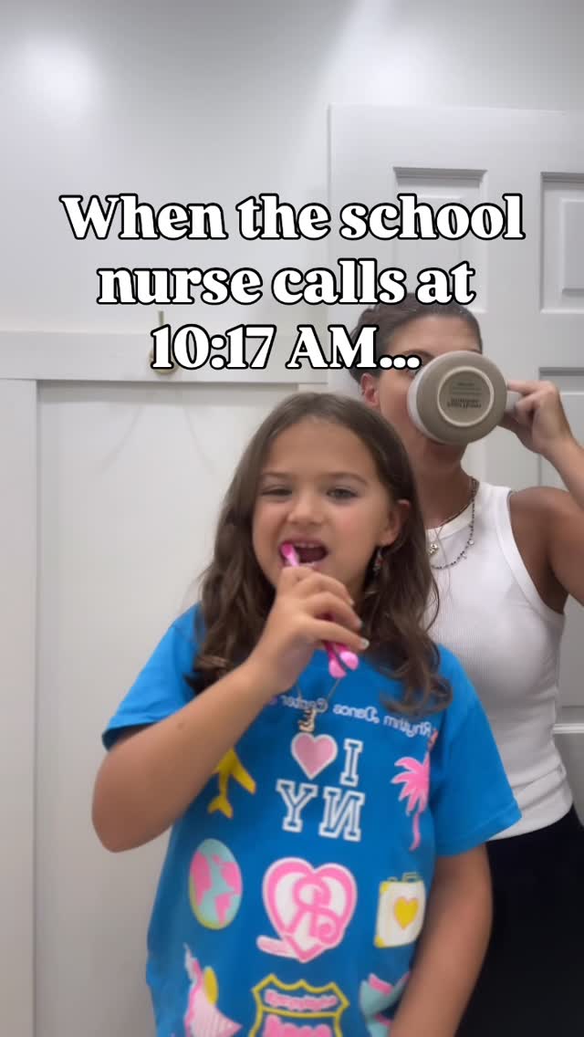 Instagram post by @daniellepiercee for Genexa. Caption reads: When the school nurse calls at 10:17 AM… I don’t....