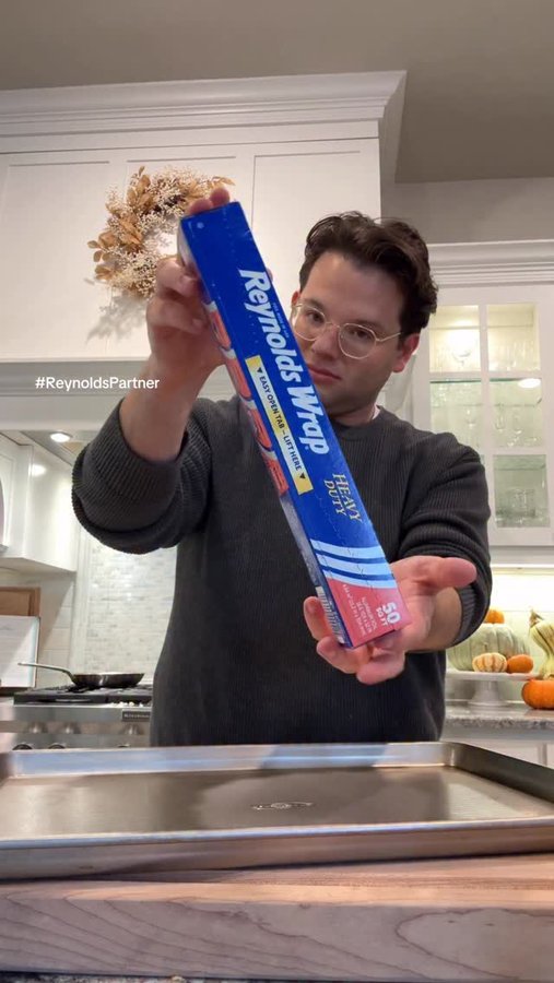 Instagram post by @harry.wwallace for Reynolds Brands. Caption reads: #ReynoldsPartner brb, adding aluminum foil....