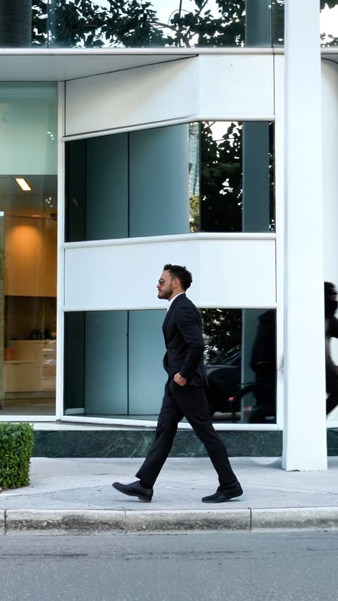 Instagram post by @umbelentini for OTAA. Caption reads: [...] white shirt and Batman lapel pin by @otaa....