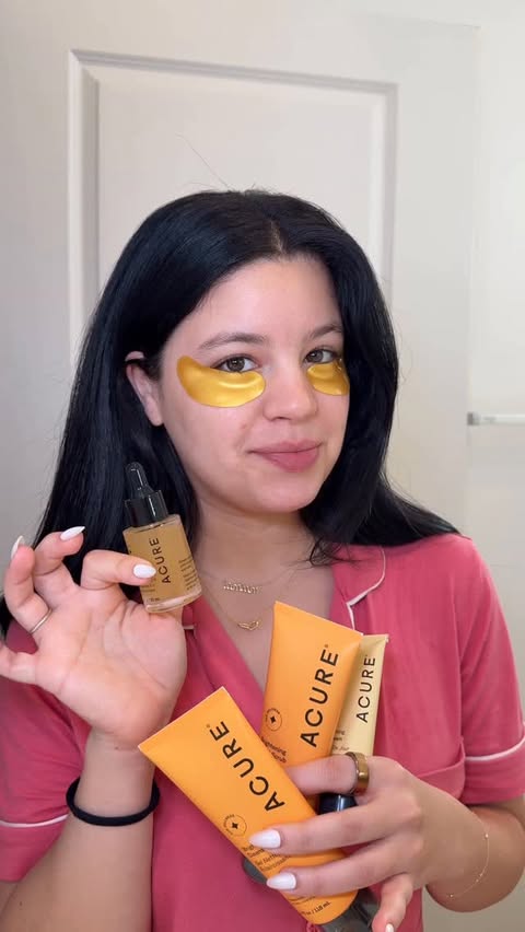 Instagram post by @milandthefam for ACURE. Caption reads: [...] routine, and a little glow thanks to....