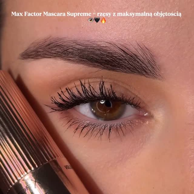 Instagram post by @paulina_kurkowska for Max Factor. Caption reads: Czy ja właśnie znalazłam najładniejszą mascarę w....