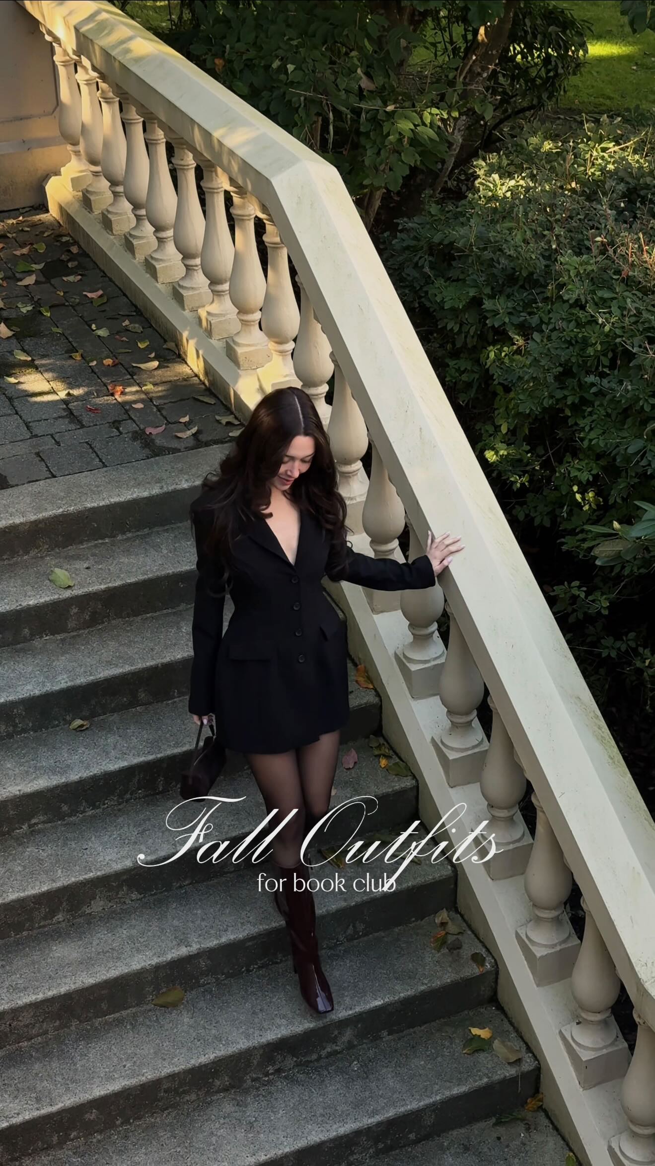 Instagram post by @zaraynaf for Dynamite Clothing. Caption reads: Fall outfits for book club with @dynamiteclothing....