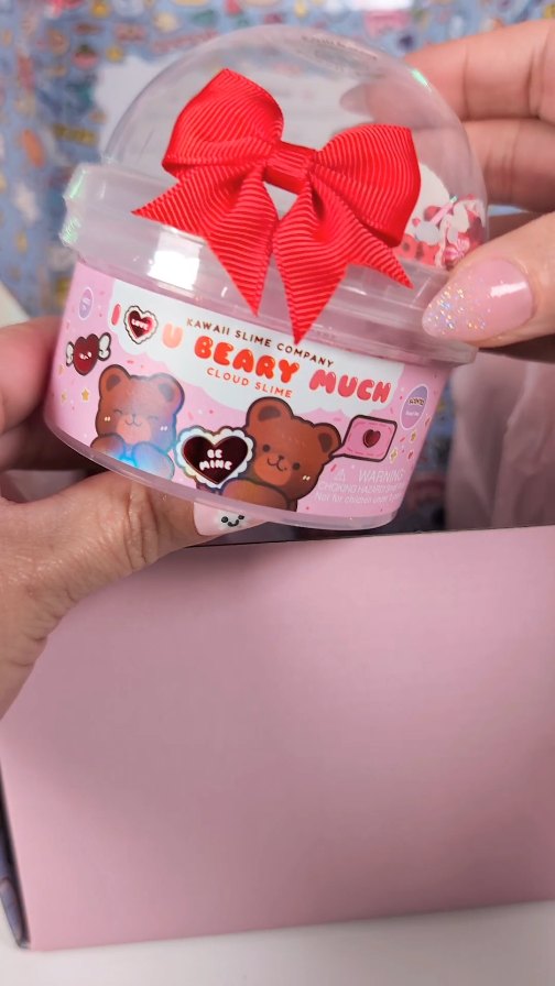 Instagram post by @mylittlecloset018 for Kawaii Slime Company. Caption reads: [ad] Kawaii Slime Company Valentine's slimes!....