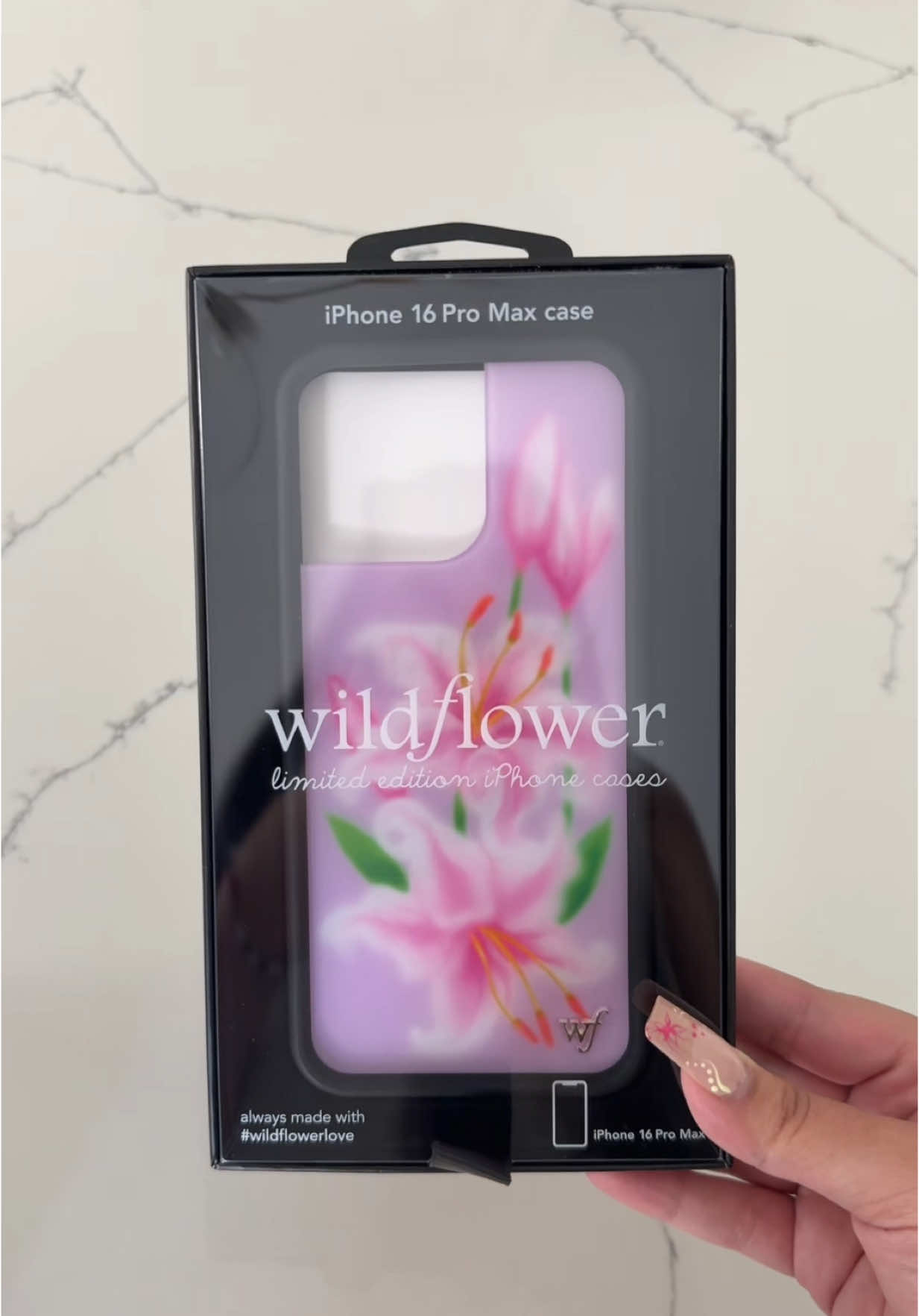 TikTok post by @valerie.montoya for Wildflower Cases. Caption reads: the perfect summer case🌷 @Wildflower Cases....