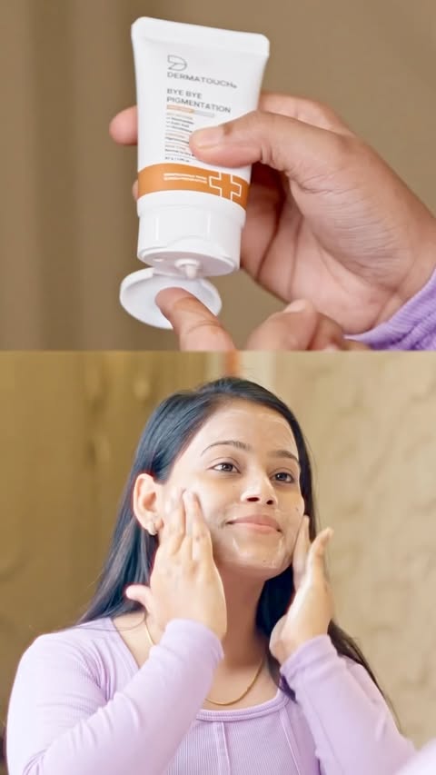 Instagram post by @i.nehaaaa for Dermatouch. Caption reads: [...] looking dull and uneven. 👀 So I added....