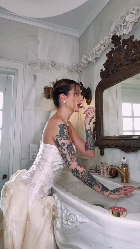 Instagram post by @venetiakamara for YSL Beauty. Caption reads: #ad Blurry memories by @yslbeauty #yslbeauty....