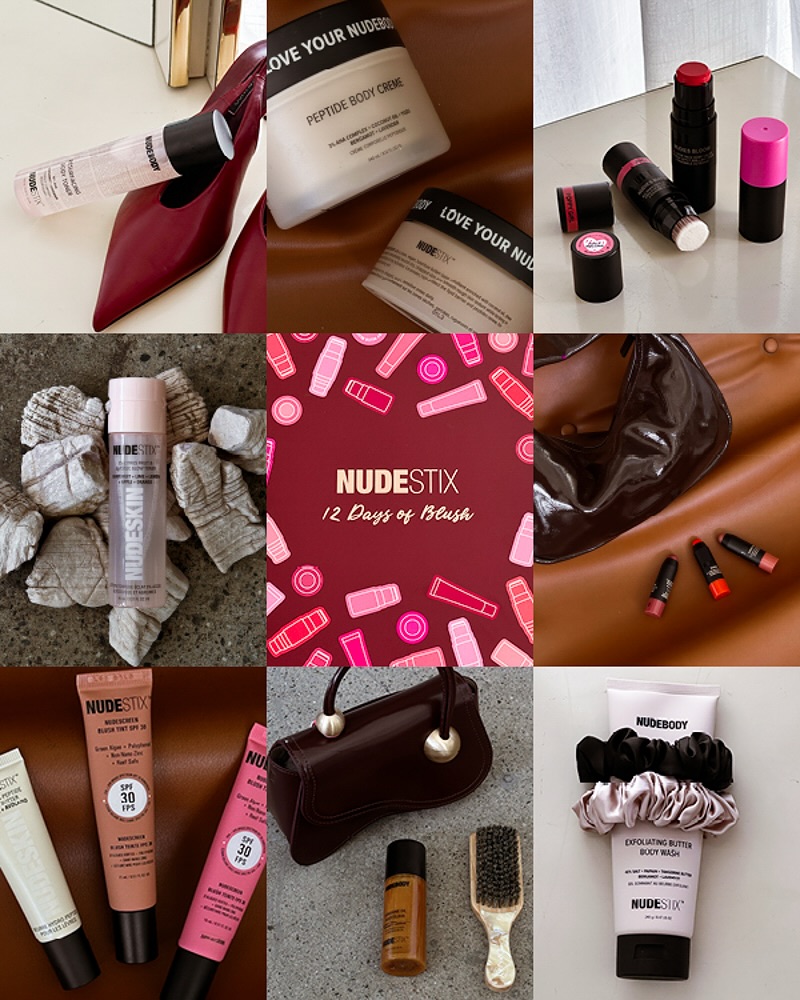 Instagram post by @nudestixskin for NUDESTIX. Caption reads: 💗 ENTER TO WIN 💗 To celebrate Women’s History....