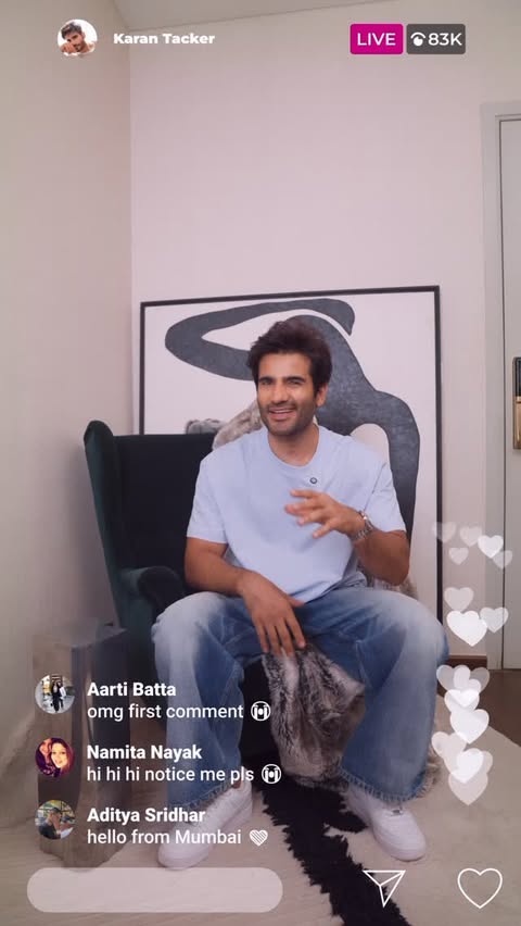 Instagram post by @karantacker for JioMart. Caption reads: [...] the outfit) is back on track. Turns out....