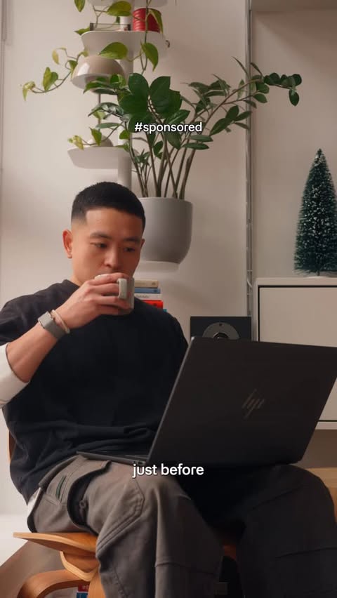 Instagram post by @ed.ngai for Intel. Caption reads: [...] as a creator with the HP OmniBook X @HP....