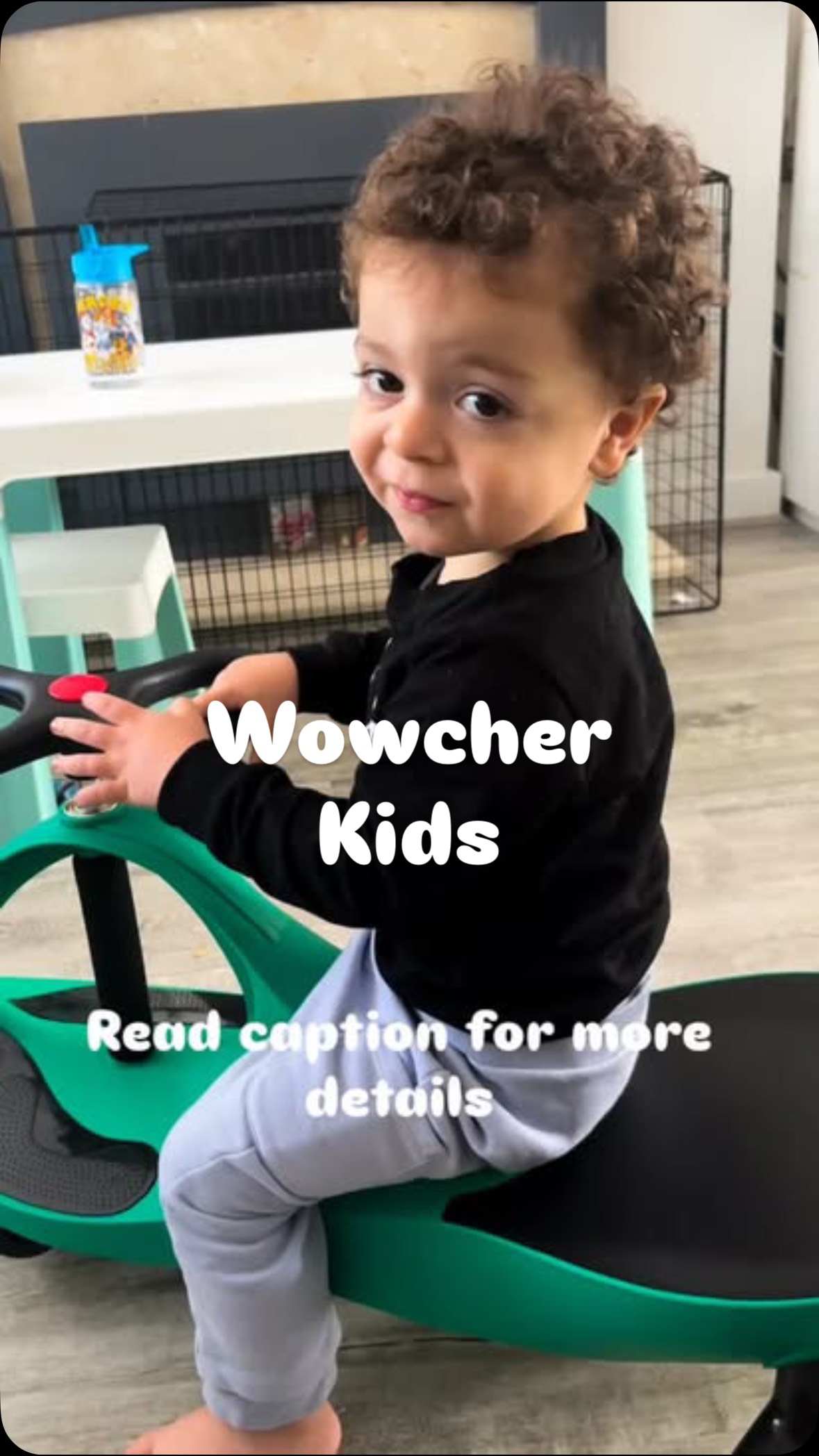 Instagram post by @2_under_2boymummy for Wowcher. Caption reads: @wowcher we received this ride on swivel scooter....