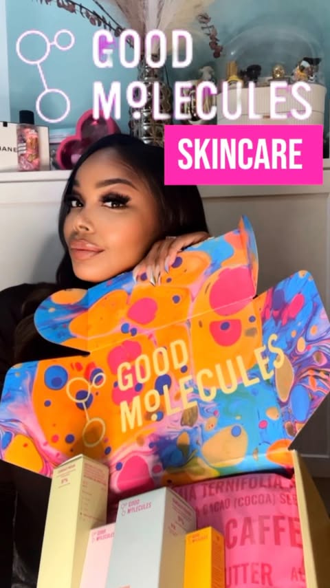 Instagram post by @djdiamonddiva for Good Molecules. Caption reads: New skincare from @goodmolecules just dropped on....