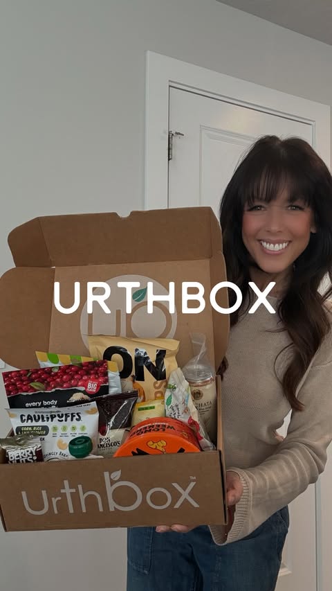 Instagram post by @stacy.bowler for UrthBox. Caption reads: [...] Gluten-Free, Vegan & Keto Snack Boxes –....