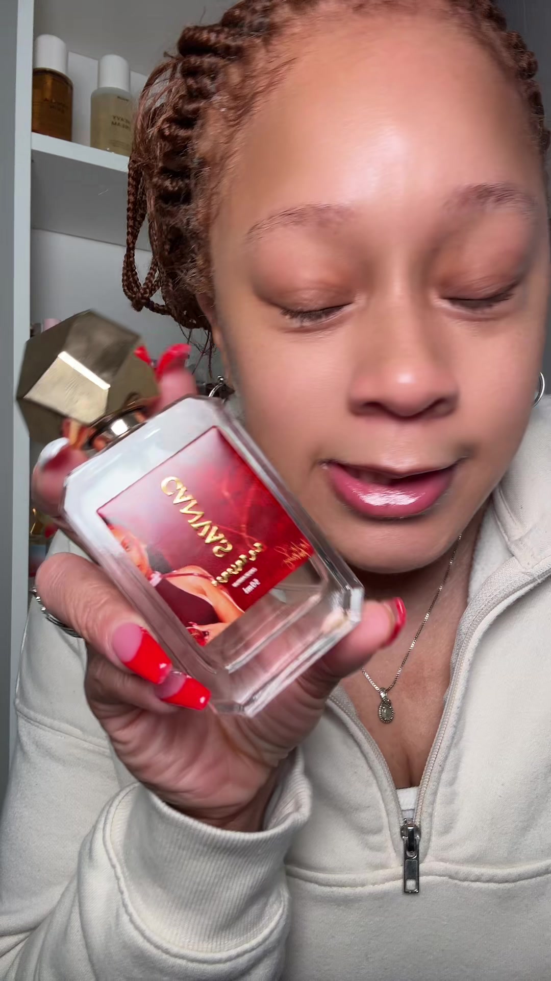 TikTok post by @britt_bratt_ginger for Canvas Beauty Brand. Caption reads: I’m obsessed @lala @CANVAS BEAUTY BRAND....