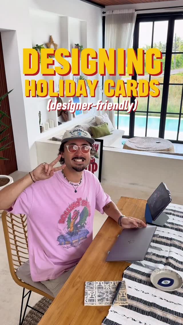 Instagram post by @whythepigment.studio for Gelato. Caption reads: This year, I designed my own holiday cards with....