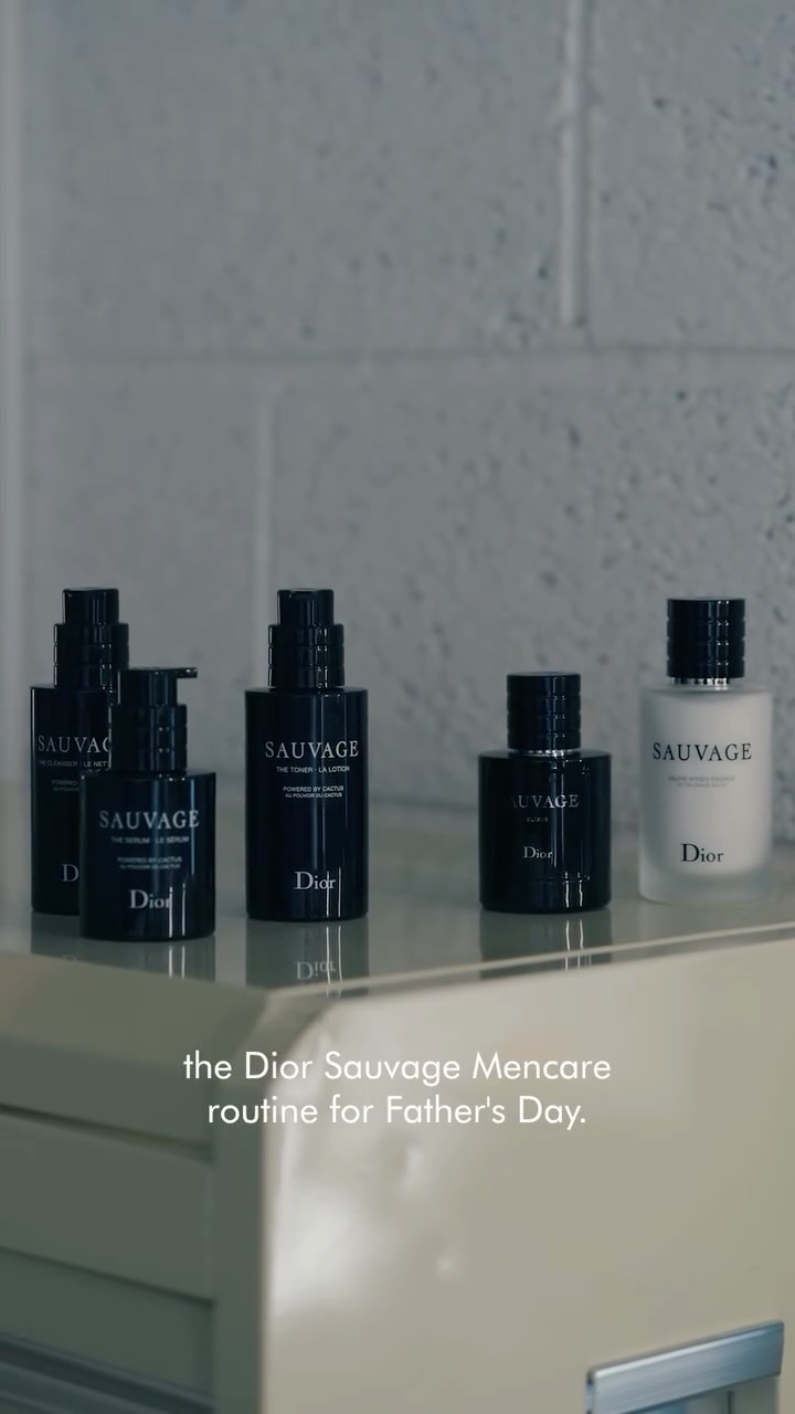 Instagram post by @hayden_cassidy for John Lewis. Caption reads: @diorbeauty Sauvage Mencare Routine - perfect for....
