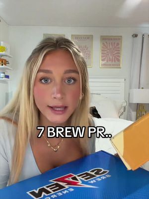 TikTok post by @edenrees.1 for 7 Brew. Caption reads: im SO excited to try these omg. @7brewcoffee #fyp....