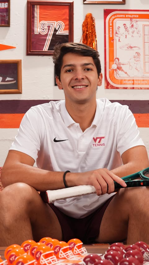 Instagram post by @hokiesmtennis for Cox Communications. Caption reads: [...] his Life with @hokiesmtennis 🎾 🤝....