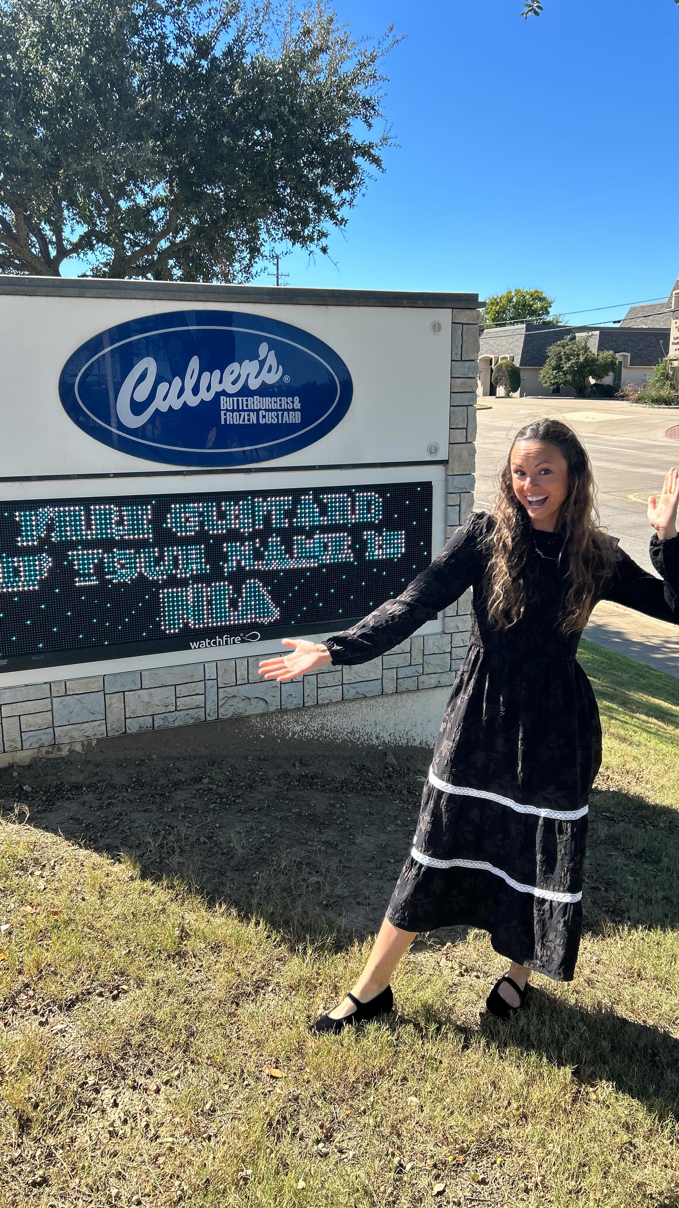 Instagram post by @niagirl9 for Culver’s. Caption reads: Mini vlog! It was an exciting after church lunch....