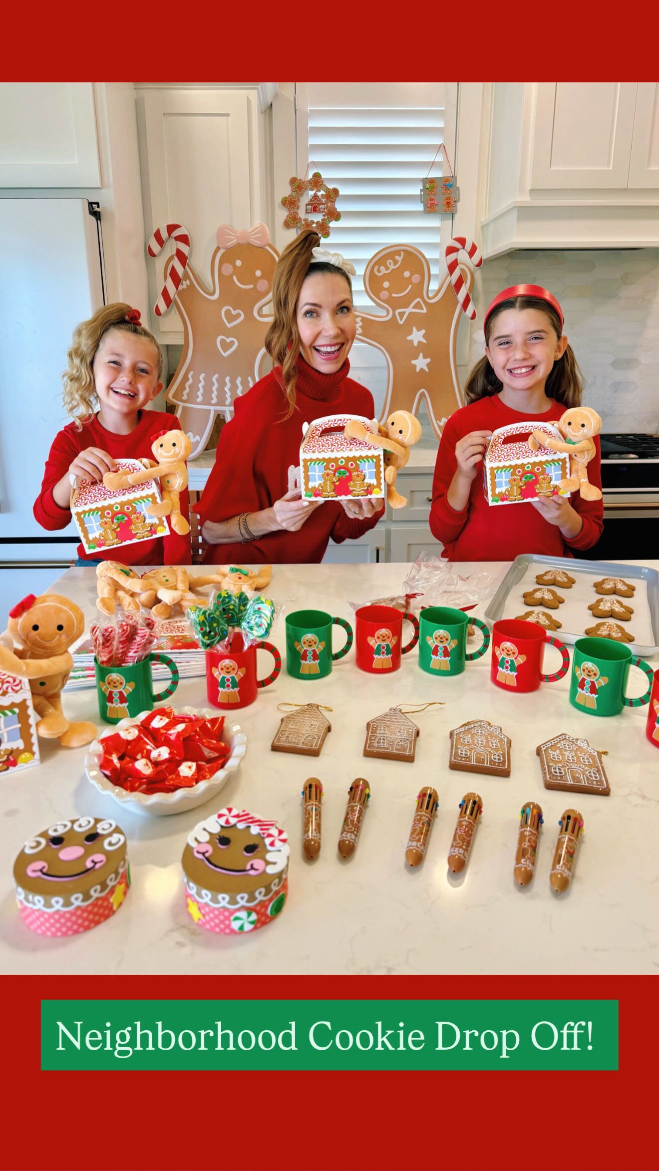 Instagram post by @rosiemaxhimer for Oriental Trading. Caption reads: #OTCPartner Neighborhood Cookie Drop-offs just got....