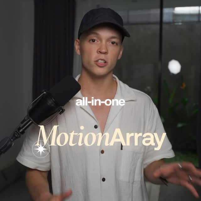 Instagram post by @ethanhshaw for Motion Array. Caption reads: Comment “Motion Array” for the link 🎧....