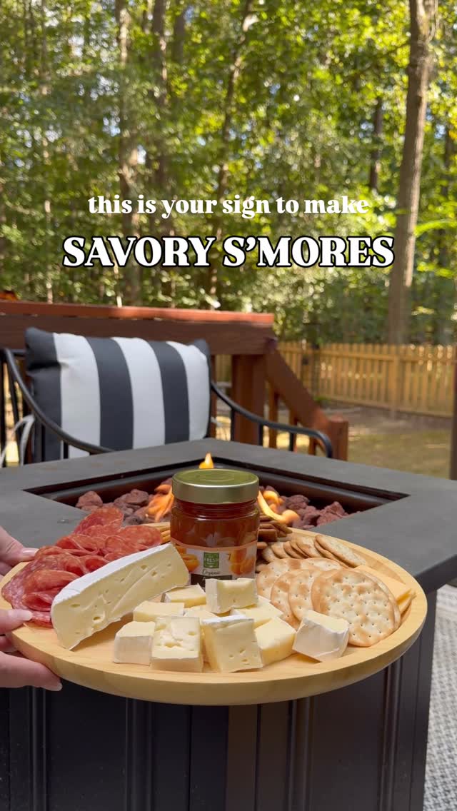 Instagram post by @allisclare for The Fresh Market. Caption reads: SAVORY SMORES BOARD // the one trend you’ve gotta....