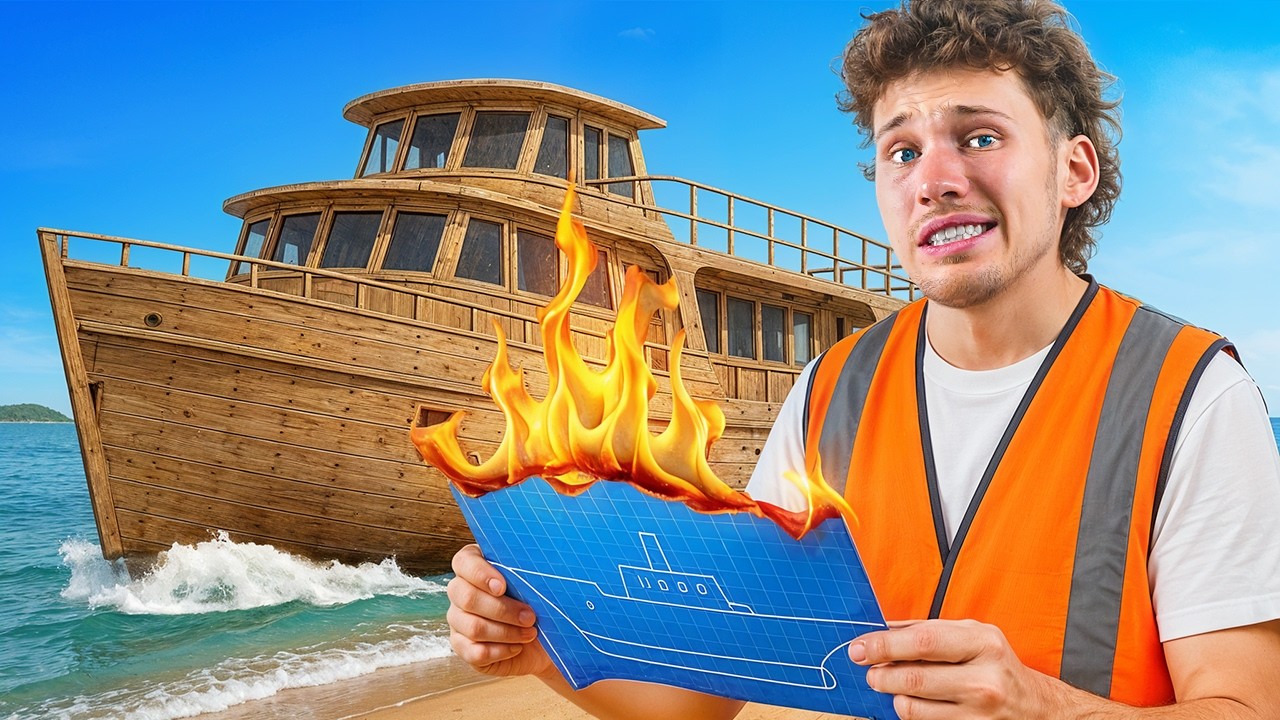 YouTube post by @TeamJesser for Bucketsquad. Caption reads: I Built A Boat With NO Instructions!.