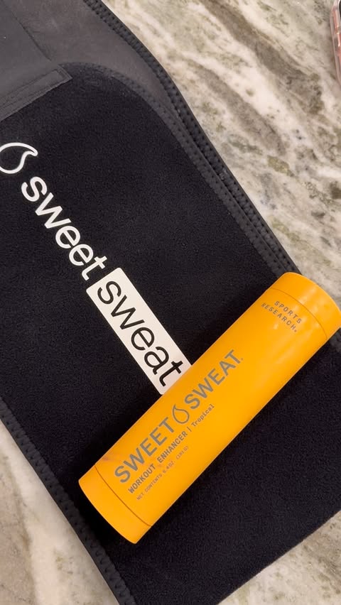 Instagram post by @patty_streff_fitness for Sweet Sweat. Caption reads: [...] Available now at Walmart — grab the Sweet....