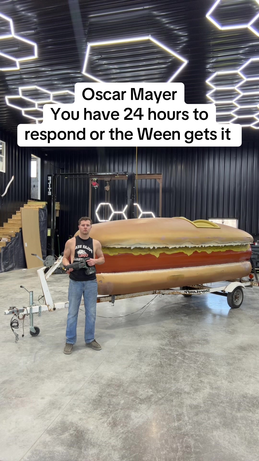 TikTok post by @connersonnenberg for Oscar Mayer. Caption reads: @Oscar Mayer the hotdog is in your court .