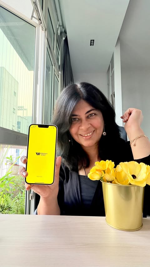 Instagram post by @shub_sg for Western Union. Caption reads: [...] That’s why I prefer to use the Western Union....