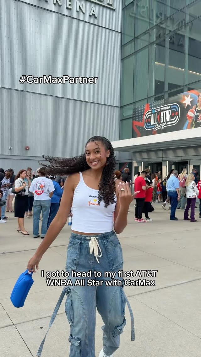 Instagram post by @alexjeannnn for CarMax. Caption reads: #CarMaxPartner A weekend in the life: WNBA AT&T....