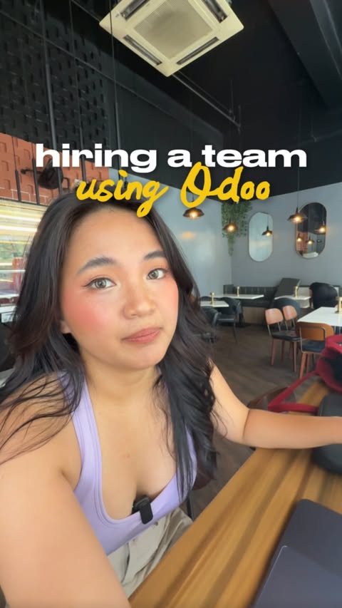 Instagram post by @gianna.abao for Odoo. Caption reads: [...] mo yung follow-ups. That’s why I use....