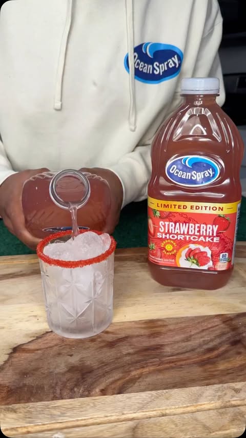 Instagram post by @daronthechef for Ocean Spray. Caption reads: @oceansprayinc called and said the Strawberry....