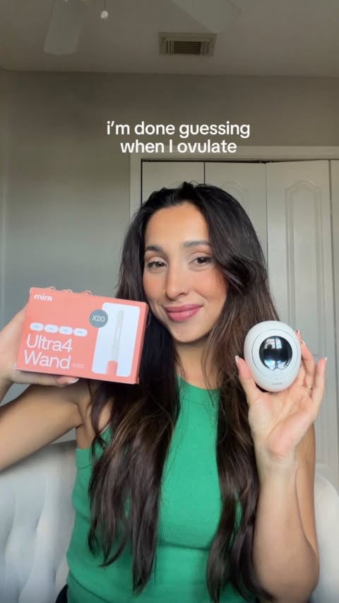 Instagram post by @karlagonzalezxo for Mira Fertility. Caption reads: Trying the new Ultra4 Wands with my bff aka my....