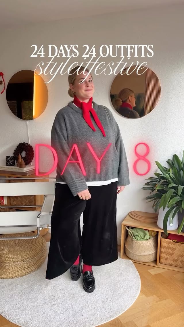 Instagram post by @styleitsommerfrohlich for Luamaya. Caption reads: Day 8 of 24 ✨ does it feel festive for you? comfy,....