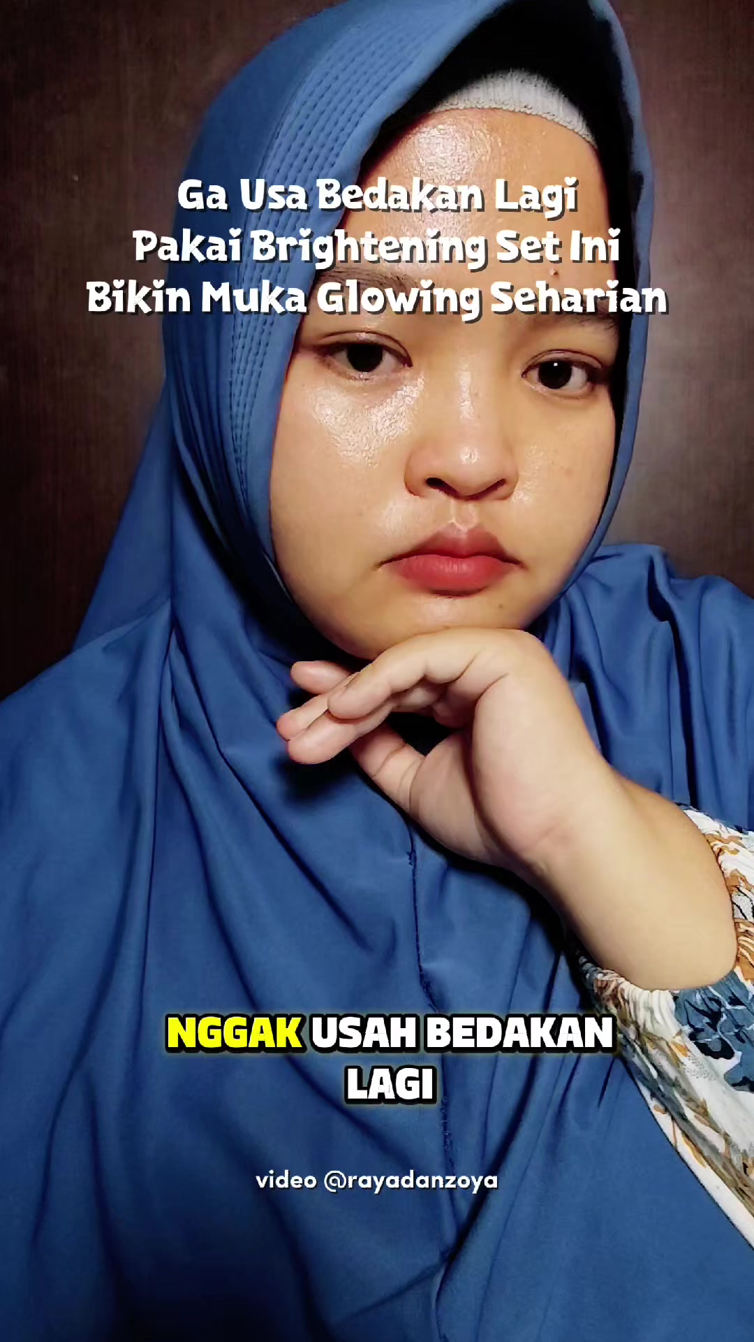 TikTok post by @rayadanzoya for Laboré Sensitive Skin Expert. Caption reads: Pede Bareface Keluar Rumah Cuma Pake Set Skincare....