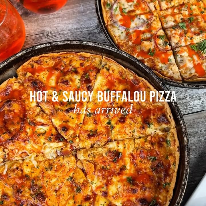 Instagram post by @eatswithevey for Lou Malnati's. Caption reads: Ever been franked by a pizza? 👀 Lou Malnati’s....