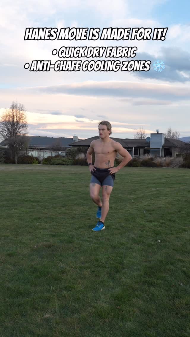 Instagram post by @bruce_oldman for Hanes. Caption reads: From training miles on the road to park laps on....