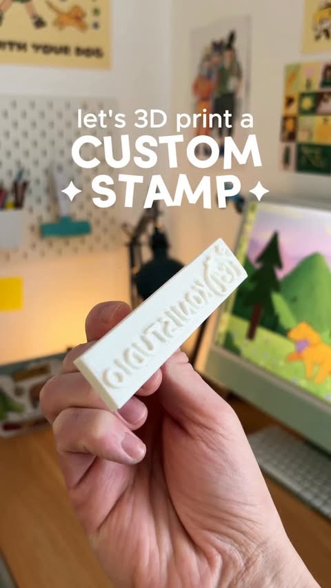 Instagram post by @konistudio for Bambu Lab. Caption reads: Let’s 3D print a custom stamp with....