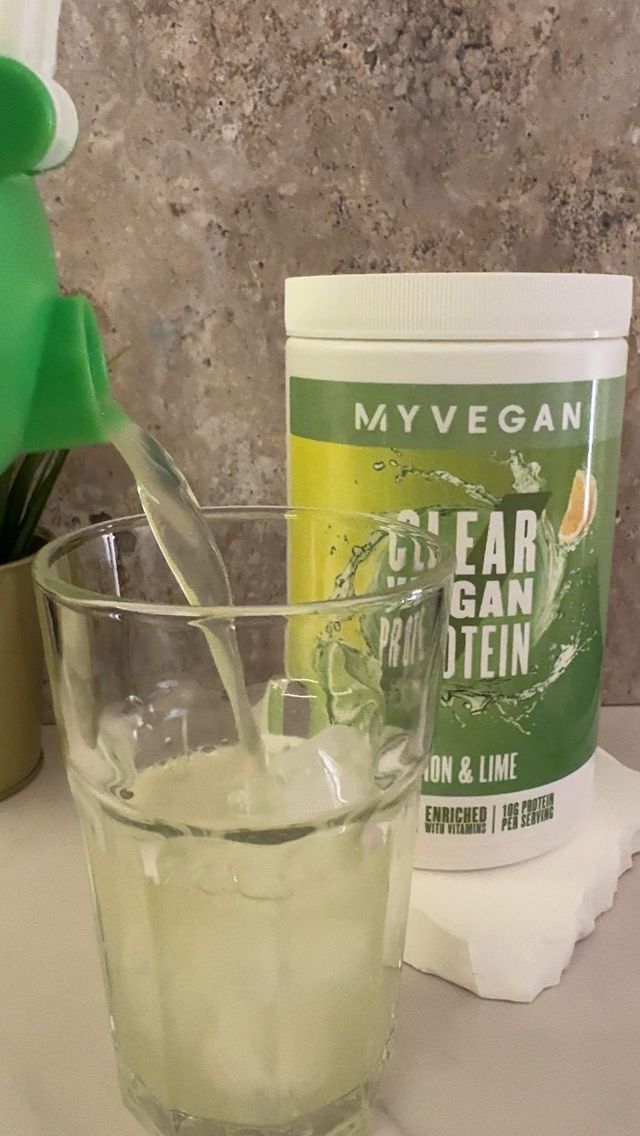 Instagram post by @drbaraarajab for Myprotein ME. Caption reads: Beat the summer heat with @myproteinme Clear Vegan....