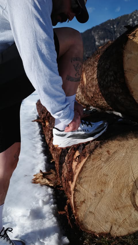 Instagram post by @master_goodvibe for Merrell. Caption reads: advertising for @merrelleu no jet to holiday…....