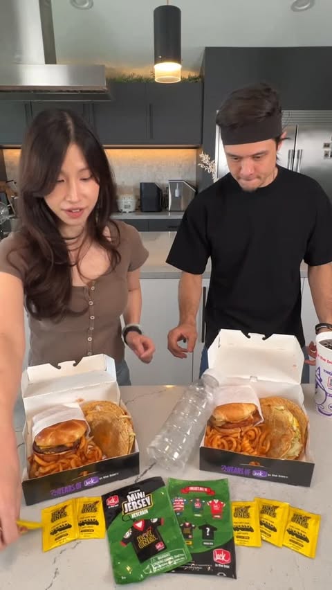 Instagram post by @matt_stonie for Jack in the Box. Caption reads: @jackinthebox x @hotones Munchie Meal Challenge....