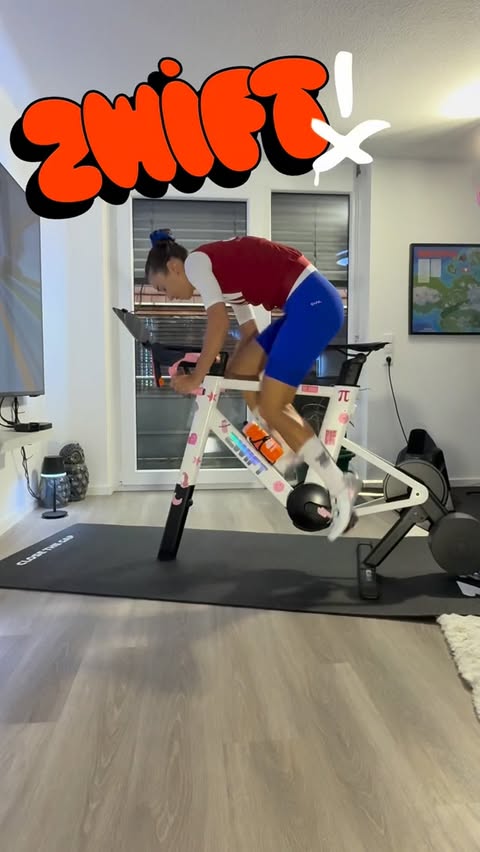 Instagram post by @piia_sophie for Zwift. Caption reads: [...] riding in Germany — but the moment the Zwift....