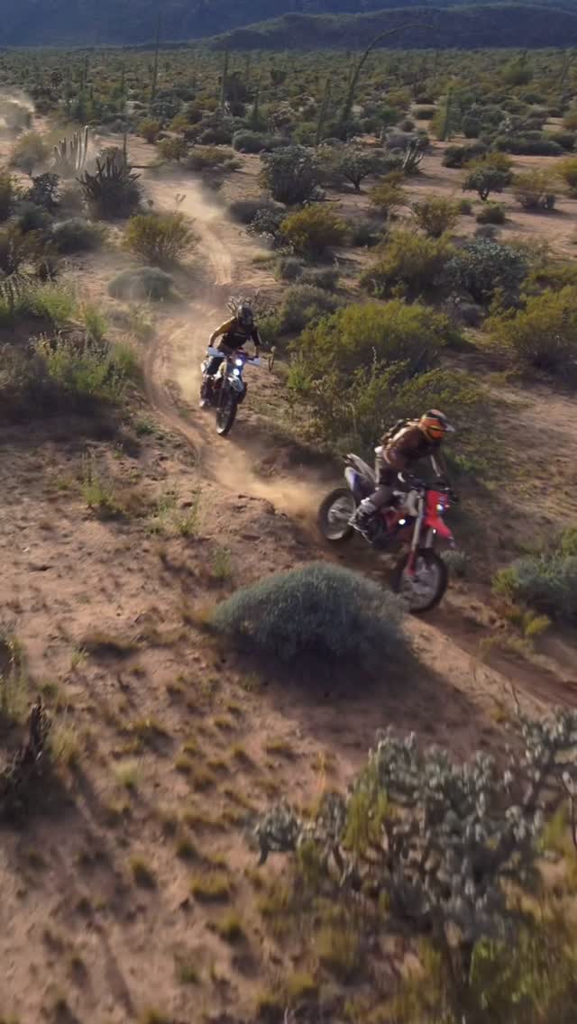 Instagram post by @killianmoreno for Outback Motortek. Caption reads: When does Baja ever disappoint? 🌮🌵☀️🏍️ Blasting....