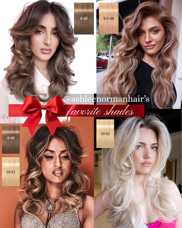 Instagram post by @ashleenormanhair for Schwarzkopf Professional. Caption reads: Sharing @ashleenormanhair’s favorite shades for....
