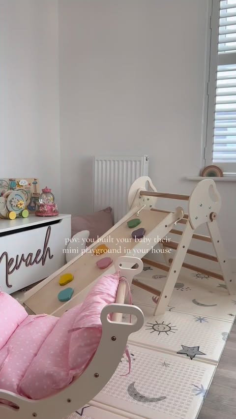 Instagram post by @aysincilek for Goodevas. Caption reads: [...] indoor playground for Nevaeh🥹✨ @goodevas....