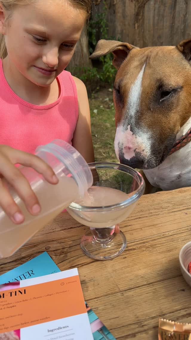 Instagram post by @barkley.ebt for Pawer Water. Caption reads: [...] a mocktail today — the Calm-Tini from....