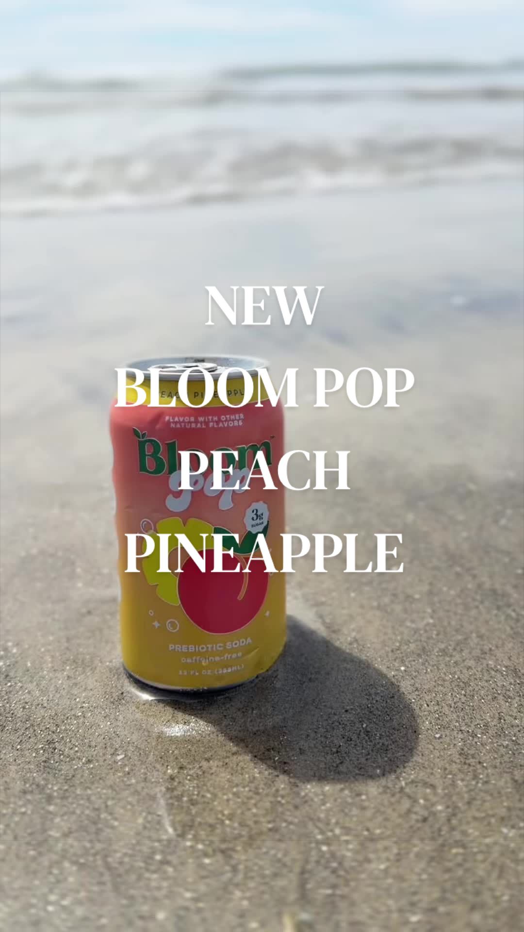 TikTok post by @lilianarubadou for Bloom Nutrition. Caption reads: [...] beach with the new Peach Pineapple @Bloom....